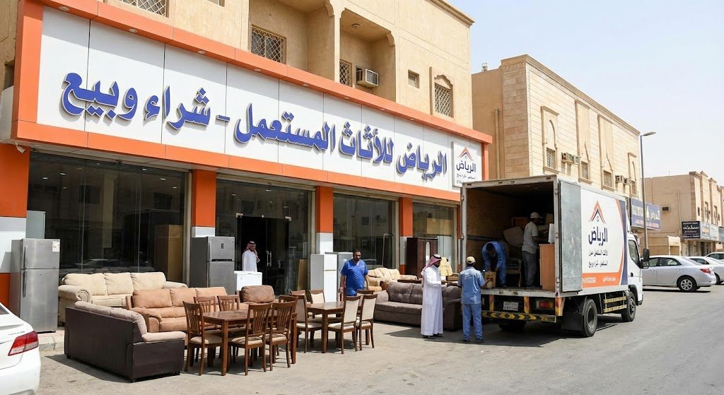 فريق عمل شركة شراء اثاث مستعمل بالرياض اثناء نقل العفش